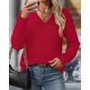 image:imageBTFBM V Neck Sweaters for Women Fall Clothes 2026Red