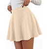 image:imageBTFBM Women Basic Versatile Mini Skirt with Shorts UnderneathApricot