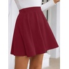image:imageBTFBM Women Basic Versatile Mini Skirt with Shorts UnderneathBurgundy