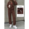 image:imageBTFBM Womens 2 Piece Outfits Sweatsuit Fleece Lounge SetsBrown