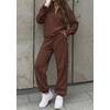 image:imageBTFBM Womens 2 Piece Outfits Sweatsuit Fleece Lounge SetsBrown