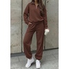 image:imageBTFBM Womens 2 Piece Outfits Sweatsuit Fleece Lounge SetsBrown
