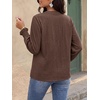 image:imageBTFBM Womens 2026 Fall Tops Dressy Casual Floral Boho Embroidered BlouseBrown Beige