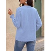 image:imageBTFBM Womens 2026 Fall Tops Dressy Casual Floral Boho Embroidered BlouseLight Blue