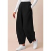 image:imageBTFBM Womens Capri Pants Wide Leg Palazzo Fleece Harem Barrel SweatpantsBlack