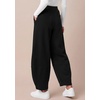 image:imageBTFBM Womens Capri Pants Wide Leg Palazzo Fleece Harem Barrel SweatpantsBlack