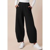 image:imageBTFBM Womens Capri Pants Wide Leg Palazzo Fleece Harem Barrel SweatpantsBlack