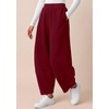 image:imageBTFBM Womens Capri Pants Wide Leg Palazzo Fleece Harem Barrel SweatpantsBurgundy