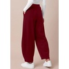image:imageBTFBM Womens Capri Pants Wide Leg Palazzo Fleece Harem Barrel SweatpantsBurgundy