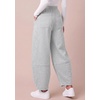 image:imageBTFBM Womens Capri Pants Wide Leg Palazzo Fleece Harem Barrel SweatpantsGrey