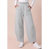 image:imageBTFBM Womens Capri Pants Wide Leg Palazzo Fleece Harem Barrel SweatpantsGrey