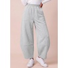 image:imageBTFBM Womens Capri Pants Wide Leg Palazzo Fleece Harem Barrel SweatpantsGrey