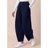 image:imageBTFBM Womens Capri Pants Wide Leg Palazzo Fleece Harem Barrel SweatpantsNavy Blue