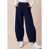 image:imageBTFBM Womens Capri Pants Wide Leg Palazzo Fleece Harem Barrel SweatpantsNavy Blue
