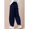 image:imageBTFBM Womens Capri Pants Wide Leg Palazzo Fleece Harem Barrel SweatpantsNavy Blue