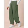 image:imageBTFBM Womens Capri Pants Wide Leg Palazzo Fleece Harem Barrel SweatpantsSage Green
