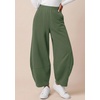 image:imageBTFBM Womens Capri Pants Wide Leg Palazzo Fleece Harem Barrel SweatpantsSage Green