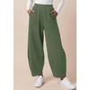 image:imageBTFBM Womens Capri Pants Wide Leg Palazzo Fleece Harem Barrel SweatpantsSage Green