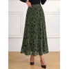 image:imageBTFBM Womens Floral Mesh Maxi Skirts Long Tulle SkirtArmy Green
