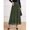 image:imageBTFBM Womens Floral Mesh Maxi Skirts Long Tulle SkirtArmy Green