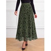 image:imageBTFBM Womens Floral Mesh Maxi Skirts Long Tulle SkirtArmy Green