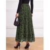 image:imageBTFBM Womens Floral Mesh Maxi Skirts Long Tulle SkirtArmy Green