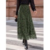 image:imageBTFBM Womens Floral Mesh Maxi Skirts Long Tulle SkirtArmy Green