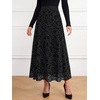 image:imageBTFBM Womens Floral Mesh Maxi Skirts Long Tulle SkirtBlack