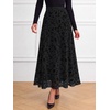 image:imageBTFBM Womens Floral Mesh Maxi Skirts Long Tulle SkirtBlack