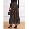 image:imageBTFBM Womens Floral Mesh Maxi Skirts Long Tulle SkirtBrown