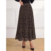 image:imageBTFBM Womens Floral Mesh Maxi Skirts Long Tulle SkirtBrown