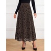 image:imageBTFBM Womens Floral Mesh Maxi Skirts Long Tulle SkirtBrown