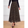 image:imageBTFBM Womens Floral Mesh Maxi Skirts Long Tulle SkirtBrown