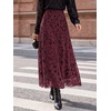 image:imageBTFBM Womens Floral Mesh Maxi Skirts Long Tulle SkirtBurgundy