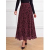 image:imageBTFBM Womens Floral Mesh Maxi Skirts Long Tulle SkirtBurgundy