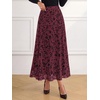 image:imageBTFBM Womens Floral Mesh Maxi Skirts Long Tulle SkirtBurgundy
