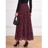 image:imageBTFBM Womens Floral Mesh Maxi Skirts Long Tulle SkirtBurgundy