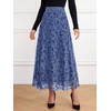 image:imageBTFBM Womens Floral Mesh Maxi Skirts Long Tulle SkirtDusty Blue