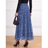 image:imageBTFBM Womens Floral Mesh Maxi Skirts Long Tulle SkirtDusty Blue
