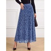 image:imageBTFBM Womens Floral Mesh Maxi Skirts Long Tulle SkirtDusty Blue