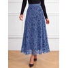 image:imageBTFBM Womens Floral Mesh Maxi Skirts Long Tulle SkirtDusty Blue