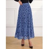 image:imageBTFBM Womens Floral Mesh Maxi Skirts Long Tulle SkirtDusty Blue