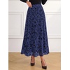 image:imageBTFBM Womens Floral Mesh Maxi Skirts Long Tulle SkirtNavy Blue