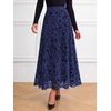 image:imageBTFBM Womens Floral Mesh Maxi Skirts Long Tulle SkirtNavy Blue