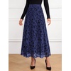 image:imageBTFBM Womens Floral Mesh Maxi Skirts Long Tulle SkirtNavy Blue
