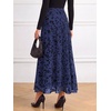 image:imageBTFBM Womens Floral Mesh Maxi Skirts Long Tulle SkirtNavy Blue
