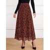 image:imageBTFBM Womens Floral Mesh Maxi Skirts Long Tulle SkirtRust