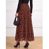 image:imageBTFBM Womens Floral Mesh Maxi Skirts Long Tulle SkirtRust