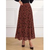 image:imageBTFBM Womens Floral Mesh Maxi Skirts Long Tulle SkirtRust