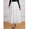 image:imageBTFBM Womens Floral Mesh Maxi Skirts Long Tulle SkirtWhite